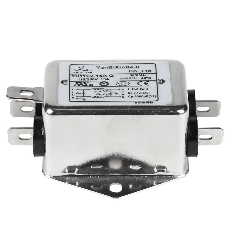 전기 장비를 위한 220V 15 amps YB-E 수동적 단일 상 필터 전력선 필터