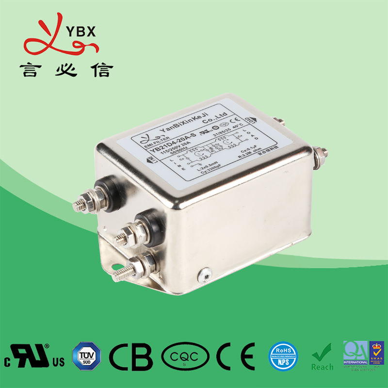 산업 EMI EMC 동력선 여과기 고성능 YB22D4 20A 250VAC
