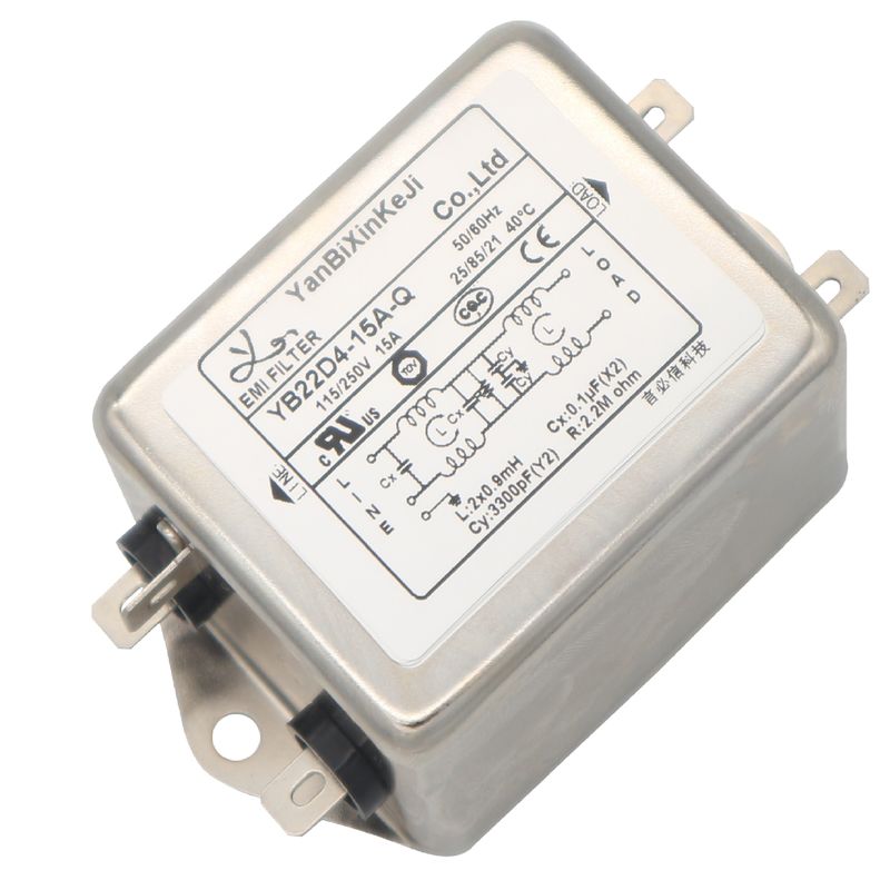 YB-D4 로우 패스 EMI EMC 필터 115V 250V 급속한 터미널 단일 단계 필터 오피스 자동화